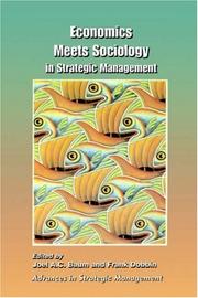 Front cover of Economics meets sociology in strategic management by Joel A. C. Baum
