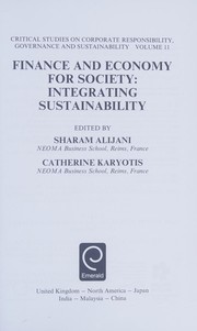 Front cover of Finance and Economy for Society by William Sun