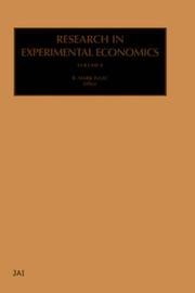 Front cover of Research in Experimental Economics, Volume 8 (Research in Experimental Economics) by R.M. Isaac