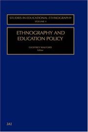 Cover of Ethnography and Education Policy (Studies in Educational Ethnography, Volume 4) by Geoffrey Walford