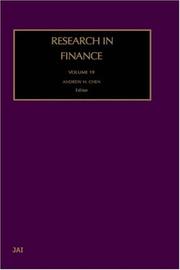 Front cover of Research in Finance, Volume 19 (Research in Finance) by A.H. Chen