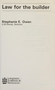 Cover of Law for the Builder by Stephanie Owen