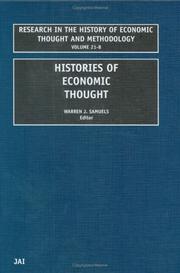 Cover of Histories of Economic Thought (Research in the History of Economic Thought and Methodology) by W.J. Samuels