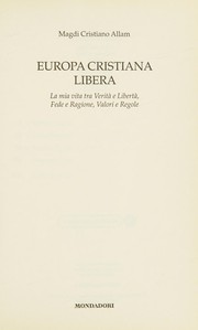 Cover of Europa cristiana libera by Magdi Allam