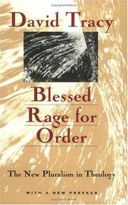 Cover of Blessed rage for order by David Tracy