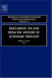 Front cover of Documents on and from the History of Economic Thought, Volume 22B (Research in the History of Economic Thought and Methodology) by Warren J. Samuels