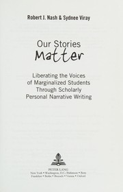 Cover of Our Stories Matter by Robert J. Nash