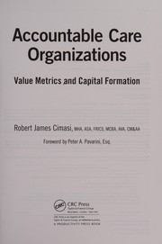 Cover of Accountable care organizations by Robert James Cimasi