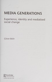 Cover of Media Generations by Goran Bolin