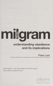 Cover of Stanley Milgram by Peter K. Lunt