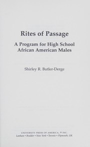 Front cover of Rites of passage by Shirley R. Butler-Derge