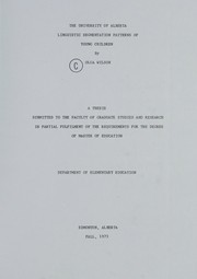 Front cover of Linguistic segmentation patterns of young children by Olga Wilson