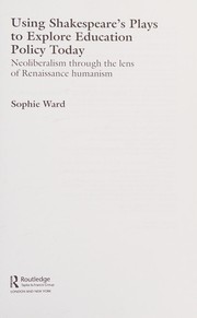 Front cover of Using Shakespeare's Plays to Explore Education Policy Today by Sophie Ward