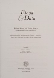 Front cover of Blood & data by International ELSAGEN Conference (2004 Reykjavík, Iceland)