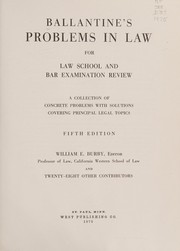 Cover of Ballantine's problems in law for law school and bar examination review by Henry Winthrop Ballantine