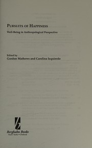 Front cover of Pursuits of happiness by Gordon Mathews