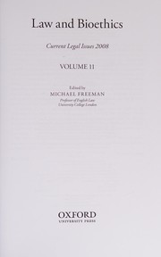 Cover of Law and bioethics / edited by Michael Freeman by Michael D. A. Freeman