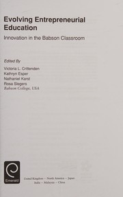 Front cover of Evolving Entrepreneurial Education by Victoria L. Crittenden