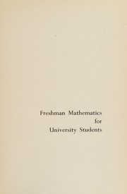 Front cover of Freshman mathematics for university students by Frederick M. Lister