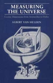 Cover of Measuring the universe by Albert Van Helden
