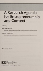 Cover of Research Agenda for Entrepreneurship and Context by Friederike Welter