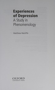 Front cover of Experiences of Depression by Matthew Ratcliffe