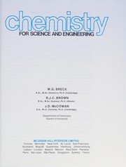 Front cover of Chemistry for Science and Engineering by W. G. Breck