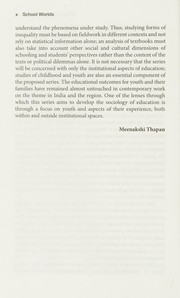 Cover of School Worlds by Anuradha Sharma
