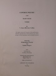 Front cover of Cowboy poetry and barn sour verse by V. June Blevins Collins