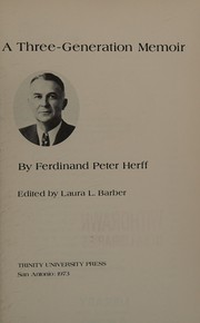 Cover of The doctors Herff by Herff, Ferdinand Peter