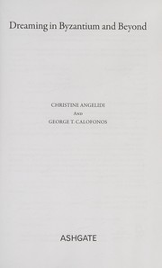 Front cover of Dreaming in Byzantium and Beyond by Christine Angelidi