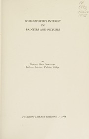 Cover of Wordsworth's interest in painters and pictures by Martha Hale Shackford