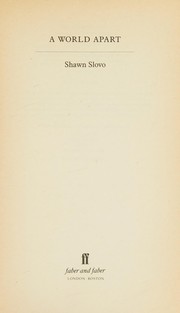 Front cover of A world apart by Shawn Slovo