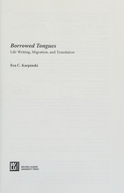 Cover of Borrowed Tongues by Eva C. Karpinski