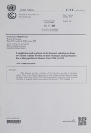 Cover of Compilation and synthesis of the biennial submissions from developed country Parties on their strategies and approaches for scaling up climate finance from 2014 to 2020 by Conference of the Parties (United Nations Framework Convention on Climate Change)