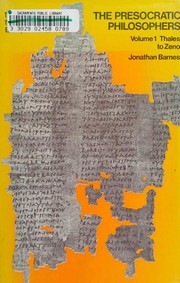 Cover of Thales to Zeno by Jonathan Barnes