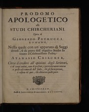 Front cover of Prodomo apologetico alli studi chircheriani by Giuseppe Petrucci
