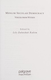 Front cover of Muslim secular democracy by Lily Zubaidah Rahim