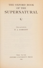 Front cover of Oxford Book of the Supernatural by D. J. Enright