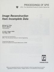 Cover of Image reconstruction from incomplete data by Rick P. Millane