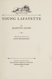 Front cover of Young Lafayette by Jeanette Eaton