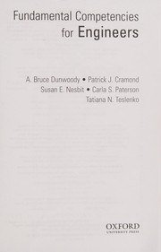 Front cover of Fundamental competencies for engineers by A. Bruce Dunwoody