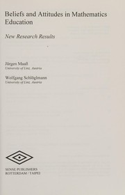 Front cover of Beliefs and Attitudes in Mathematics Education by Jürgen Maasz
