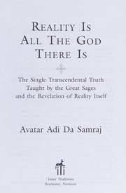 Cover of Reality is all the God there is by Adi Da Samraj