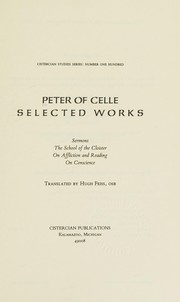 Front cover of Peter of Celle, selected works by Peter of Celle, Bishop of Chartres
