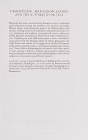 Cover of Romanticism, Self-Canonization, and the Business of Poetry by Michael Gamer
