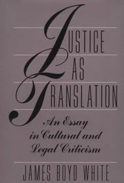 Cover of Justice as Translation by James Boyd White