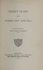 Front cover of Thirty years by Dinah Maria Mulock Craik