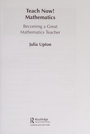 Cover of Teach Now! Mathematics by Julia Upton