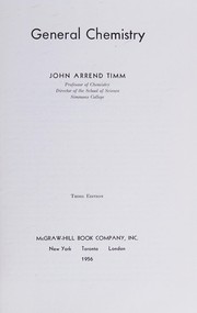 Cover of General chemistry by John A. Timm